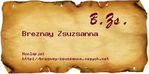 Breznay Zsuzsanna névjegykártya
